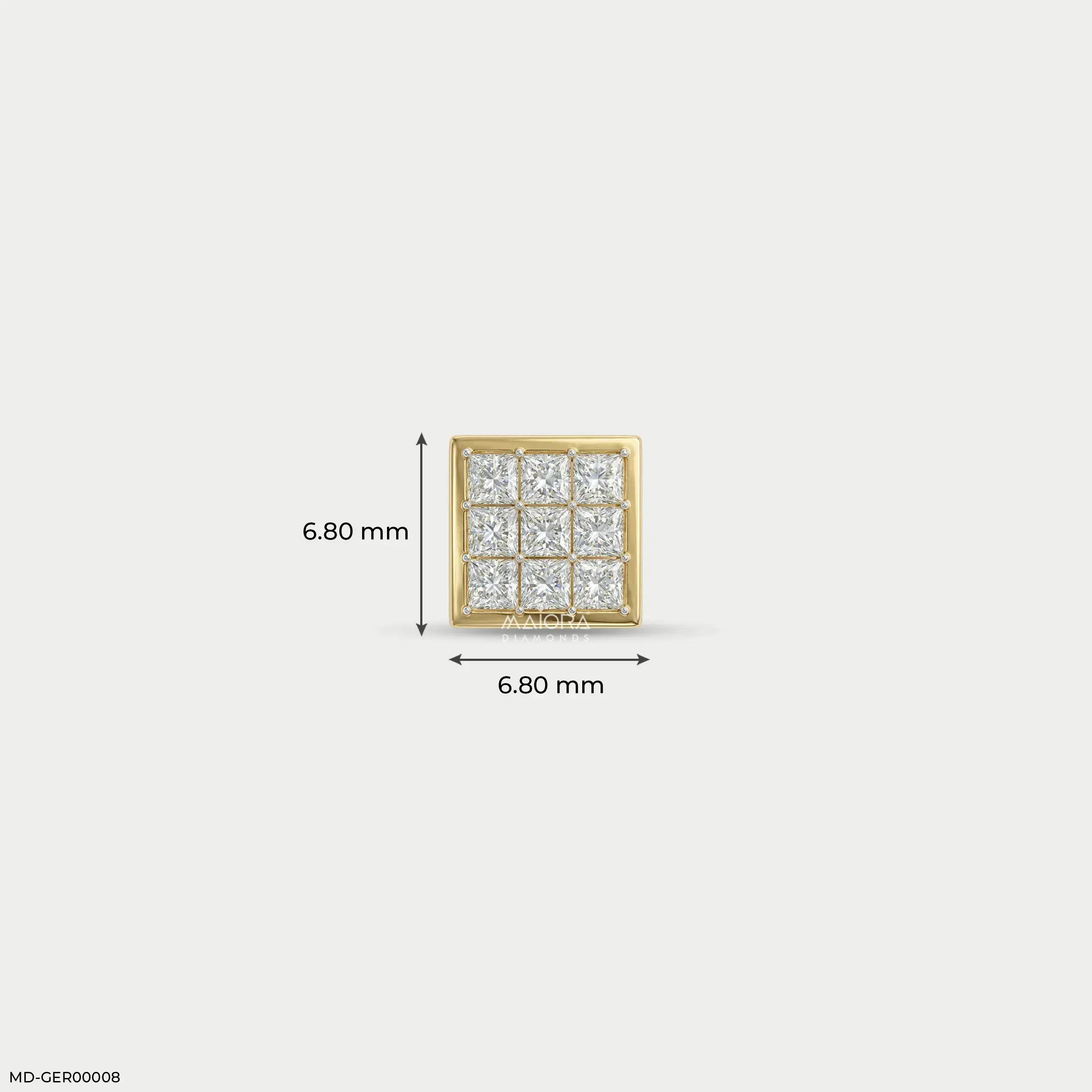 Isometric Brilliance Diamond Mens Stud Earring