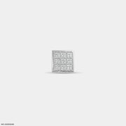 Isometric Brilliance Diamond Mens Stud Earring Platinum 950