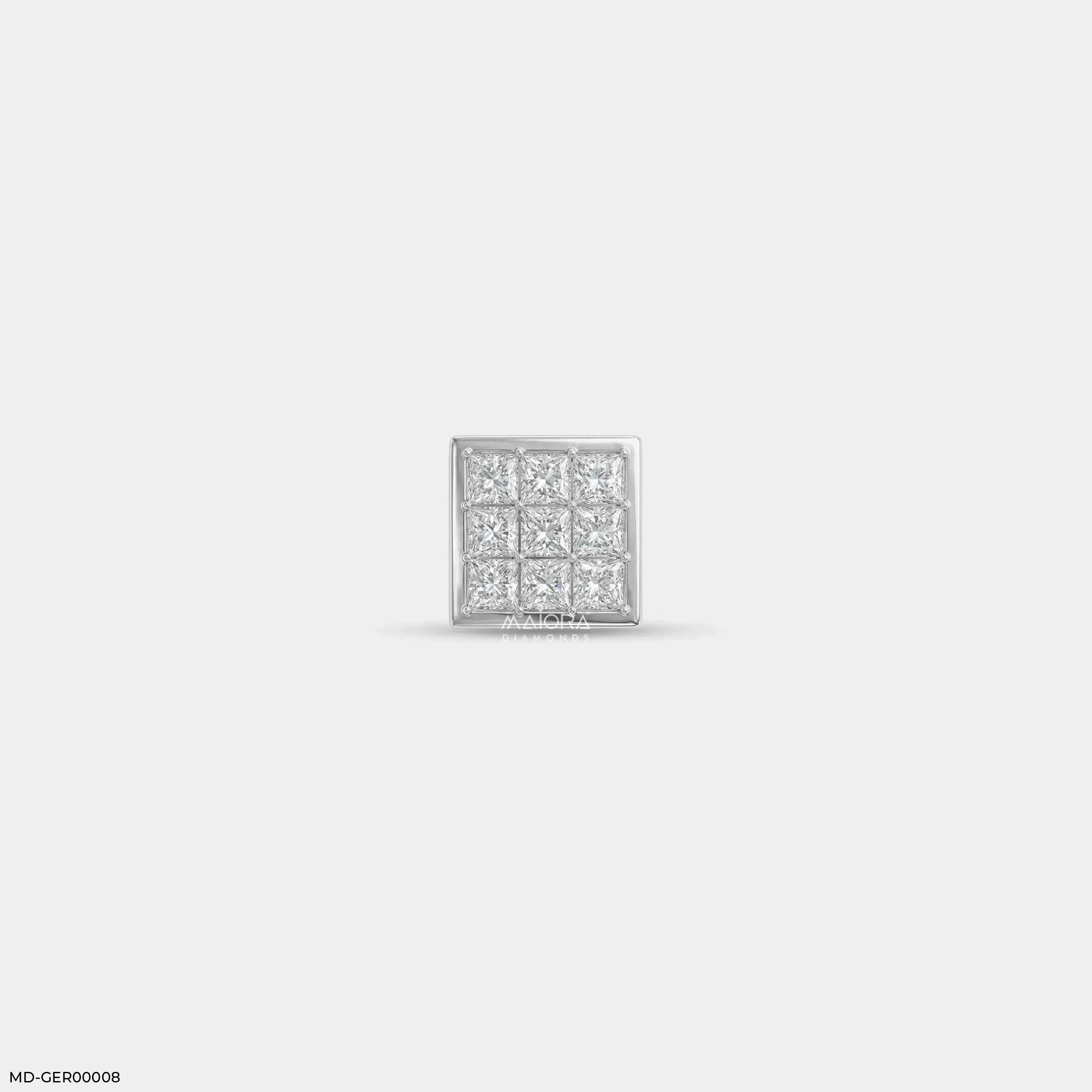 Isometric Brilliance Diamond Mens Stud Earring