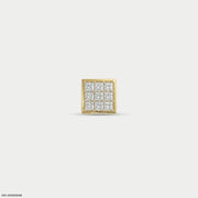 Isometric Brilliance Diamond Mens Stud Earring 9K Yellow Gold