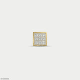 Isometric Brilliance Diamond Mens Stud Earring Platinum 950
