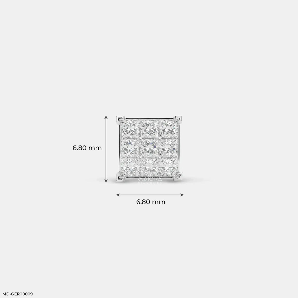 Sparkling Cluster Diamond Mens Stud Earring