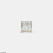 Sparkling Cluster Diamond Mens Stud Earring 9K Yellow Gold