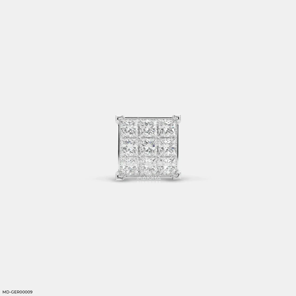 Sparkling Cluster Diamond Mens Stud Earring