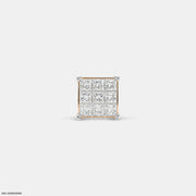 Sparkling Cluster Diamond Mens Stud Earring 9K Rose Gold