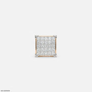 Empire Blocks Diamond Mens Stud Earring 9K Rose Gold