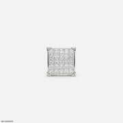 Empire Blocks Diamond Mens Stud Earring 9K White Gold