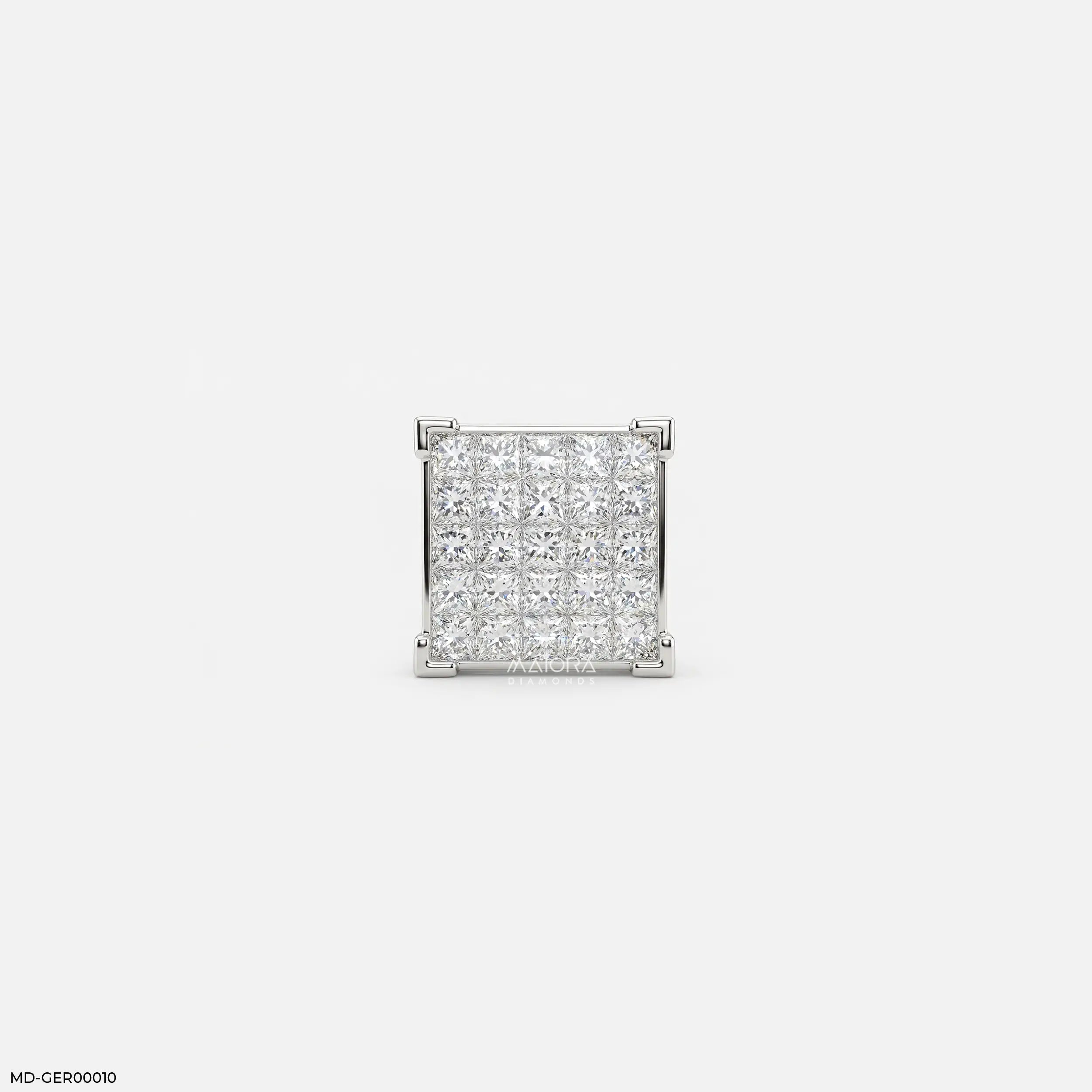 Empire Blocks Diamond Mens Stud Earring 9K Yellow Gold