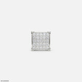 Empire Blocks Diamond Mens Stud Earring Platinum 950