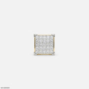 Empire Blocks Diamond Mens Stud Earring 9K Yellow Gold