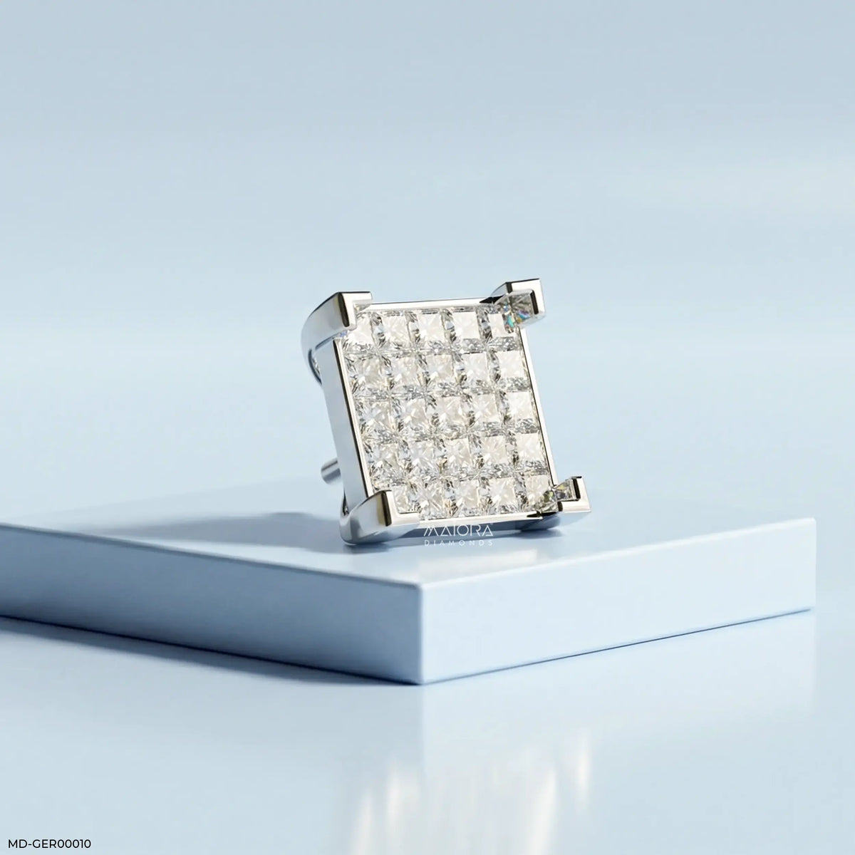 Empire Blocks Diamond Mens Stud Earring