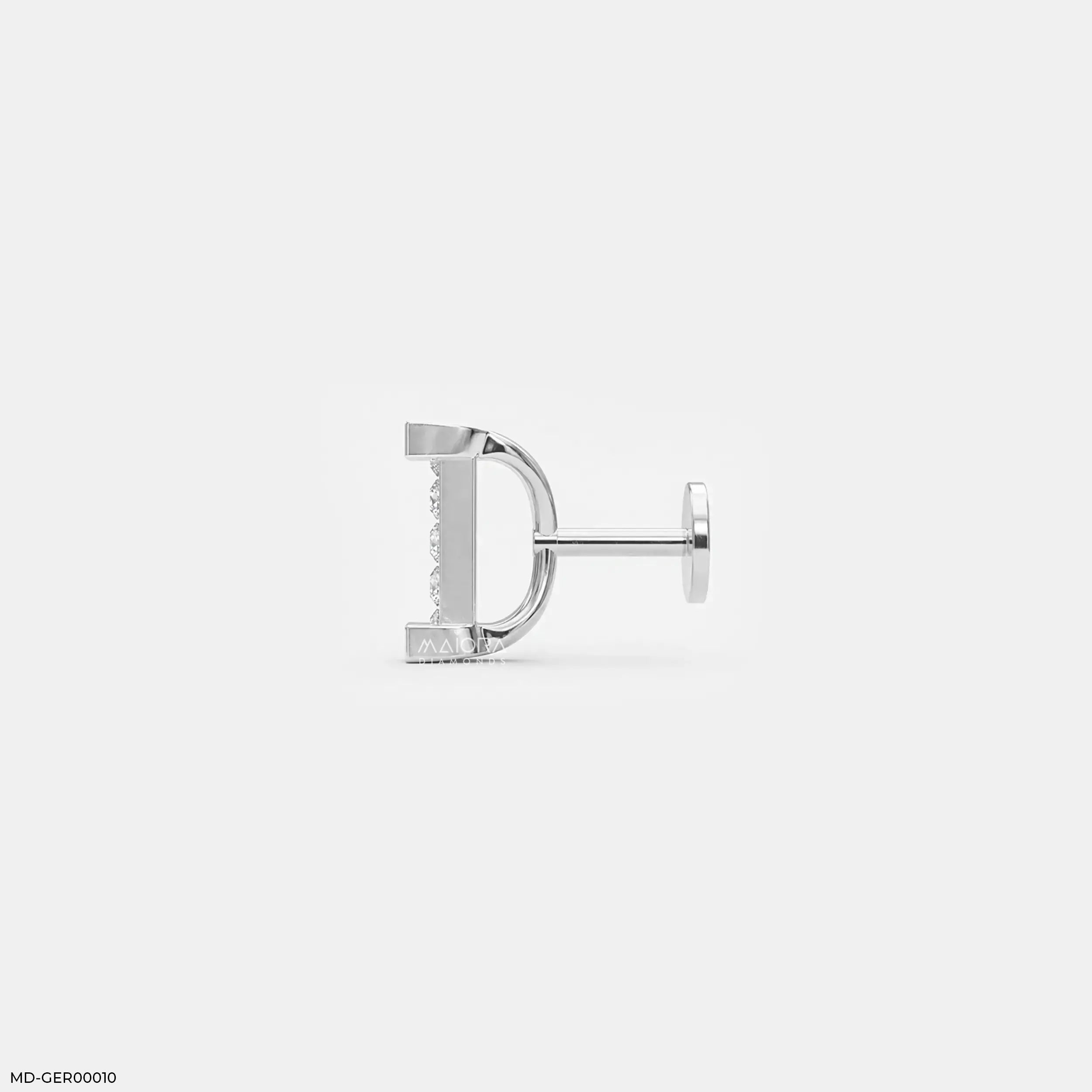 Empire Blocks Diamond Mens Stud Earring 9K Yellow Gold