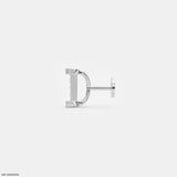 Empire Blocks Diamond Mens Stud Earring Platinum 950