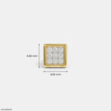 Apex Squares Diamond Mens Stud Earring 14K White Gold