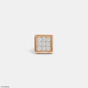 Apex Squares Diamond Mens Stud Earring 9K Rose Gold