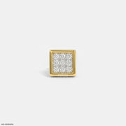 Apex Squares Diamond Mens Stud Earring 9K Yellow Gold