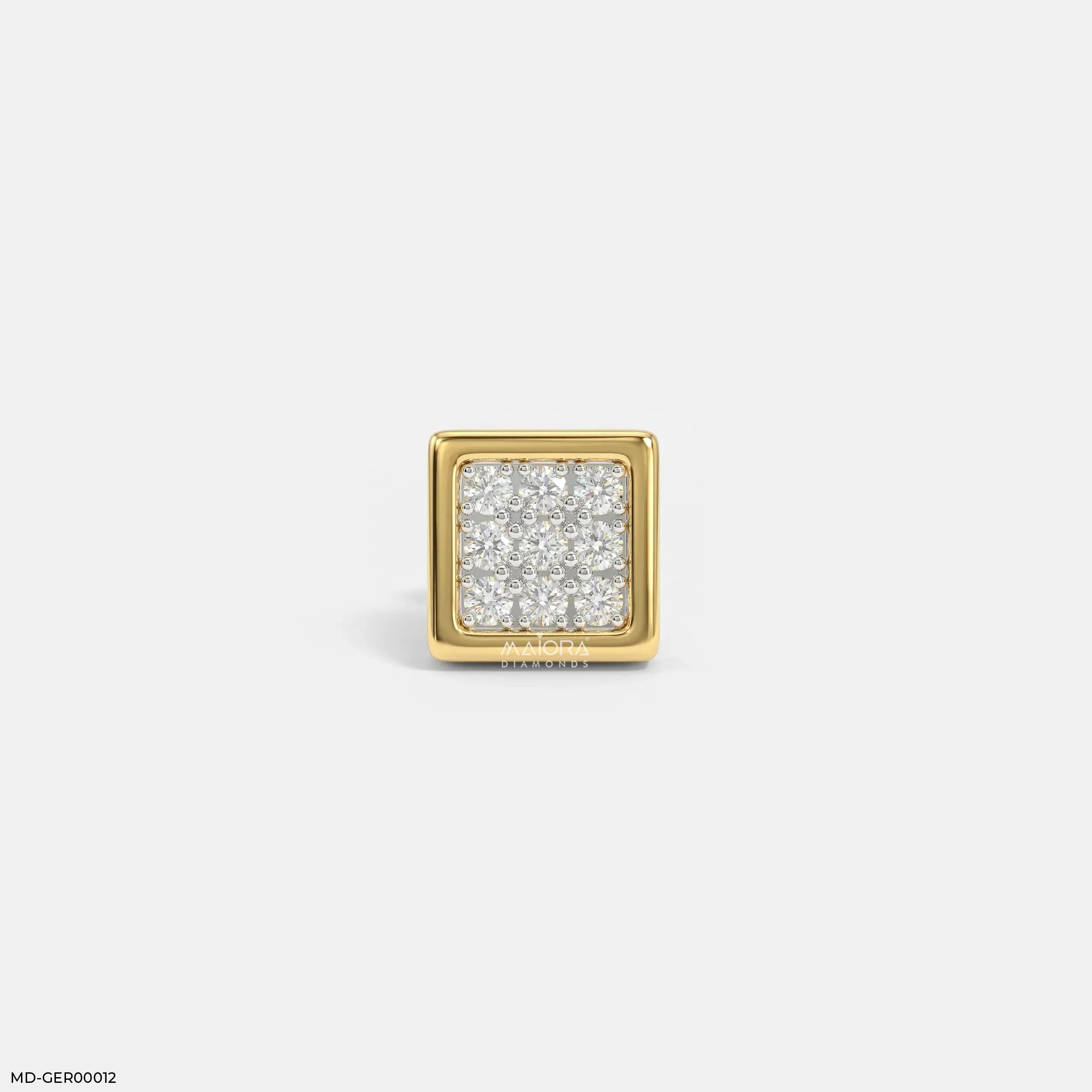 Apex Squares Diamond Mens Stud