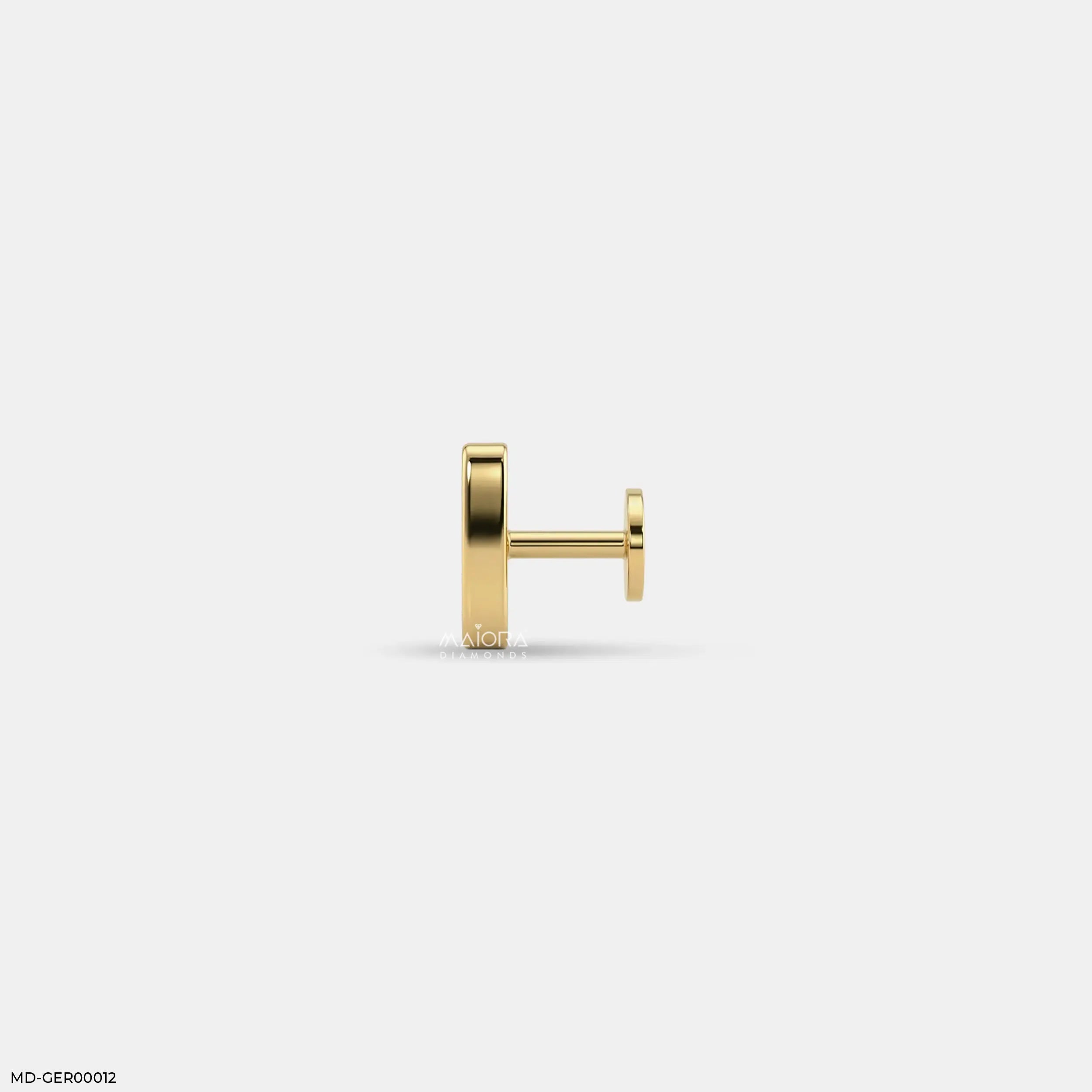 Apex Squares Diamond Mens Stud Earring 14K White Gold
