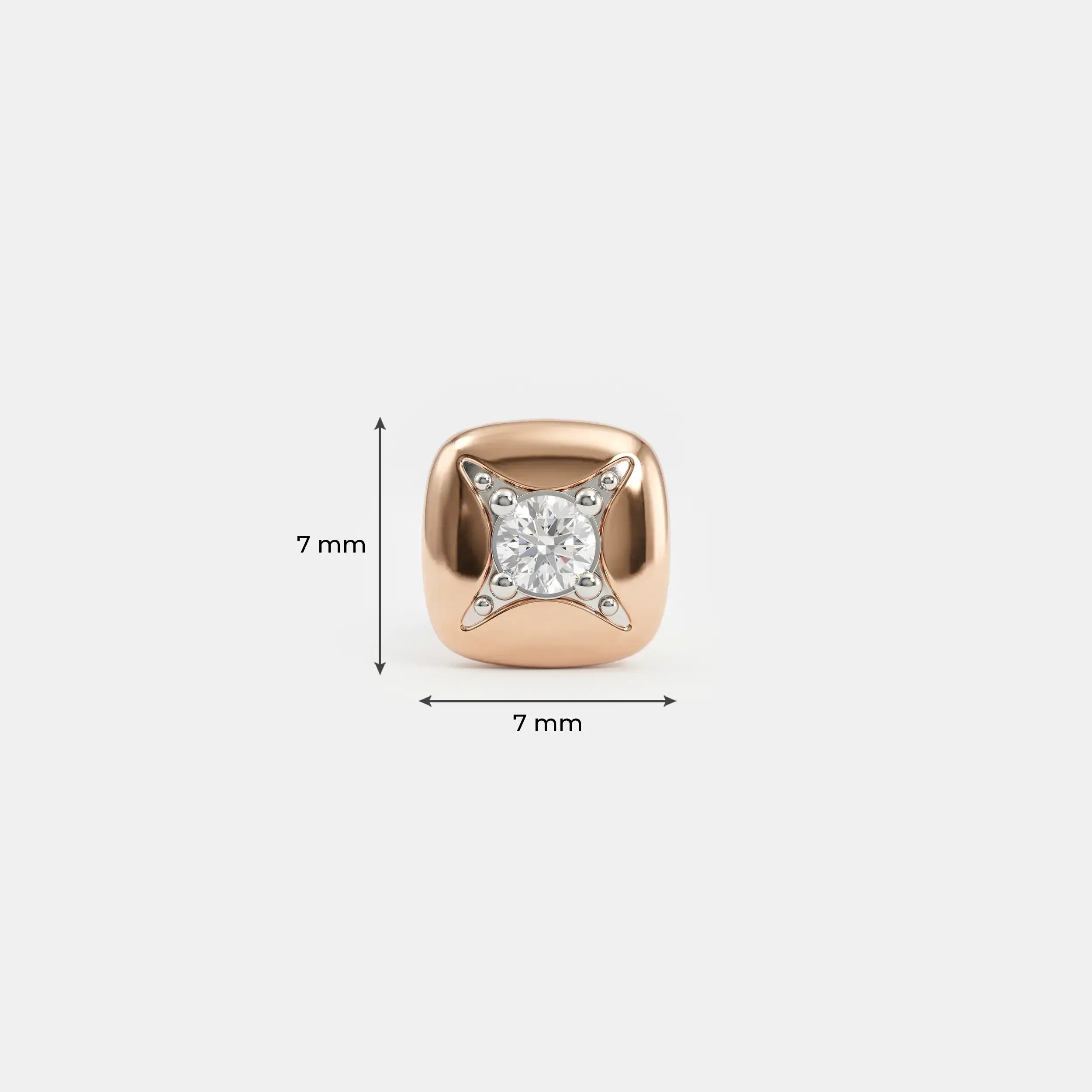 Polaris Star Diamond Mens Stud Earring 14K White Gold