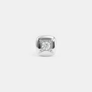 Polaris Star Diamond Mens Stud Earring 14K White Gold