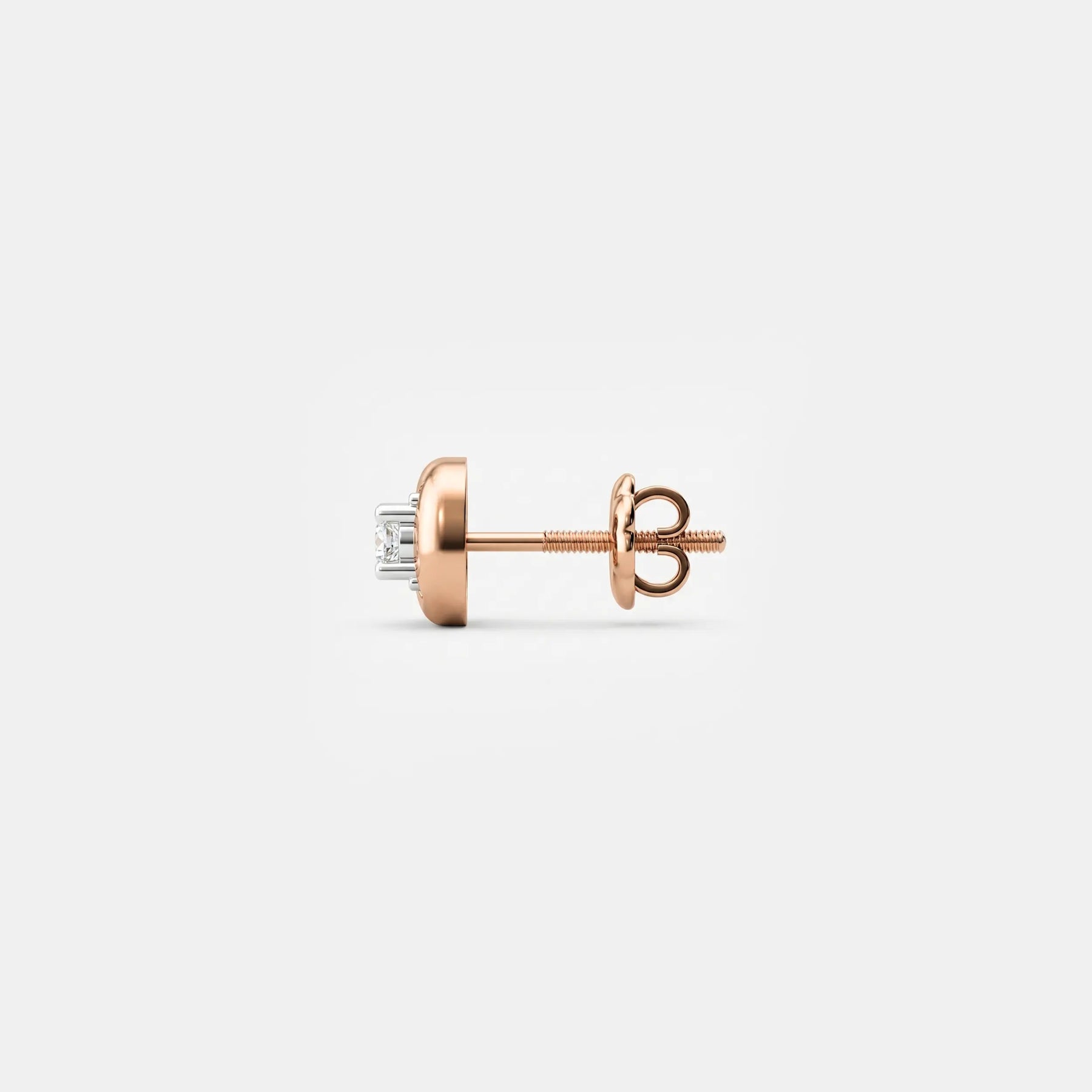 Polaris Star Diamond Mens Stud Earring 18K Rose Gold