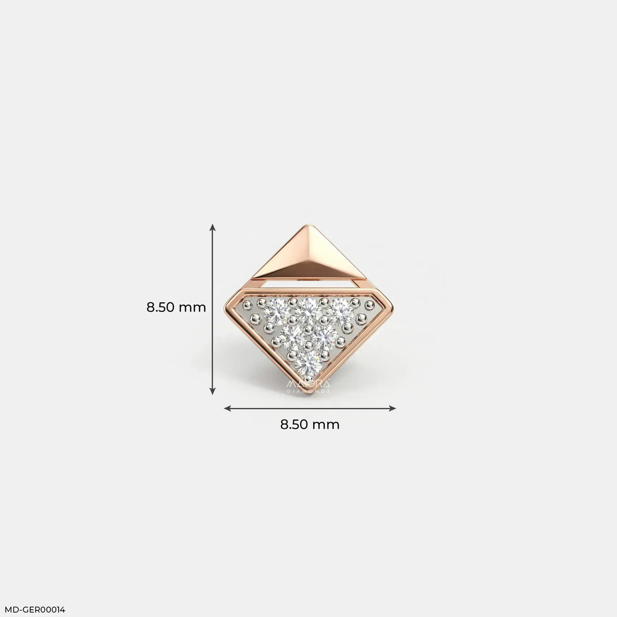 Elegant Cube Diamond Mens Stud