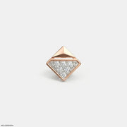 Elegant Cube Diamond Mens Stud Earring 9K Rose Gold