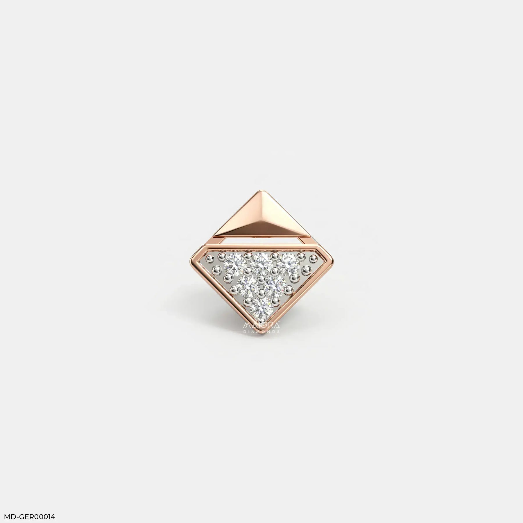 Elegant Cube Diamond Mens Stud Earring Platinum 950