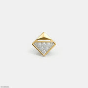 Elegant Cube Diamond Mens Stud Earring 9K Yellow Gold
