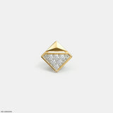 Elegant Cube Diamond Mens Stud Earring Platinum 950