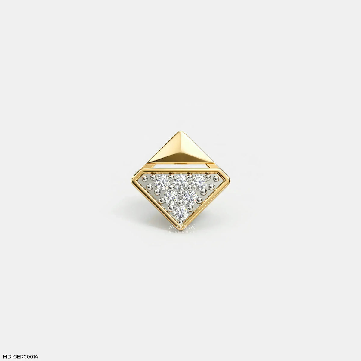 Elegant Cube Diamond Mens Stud