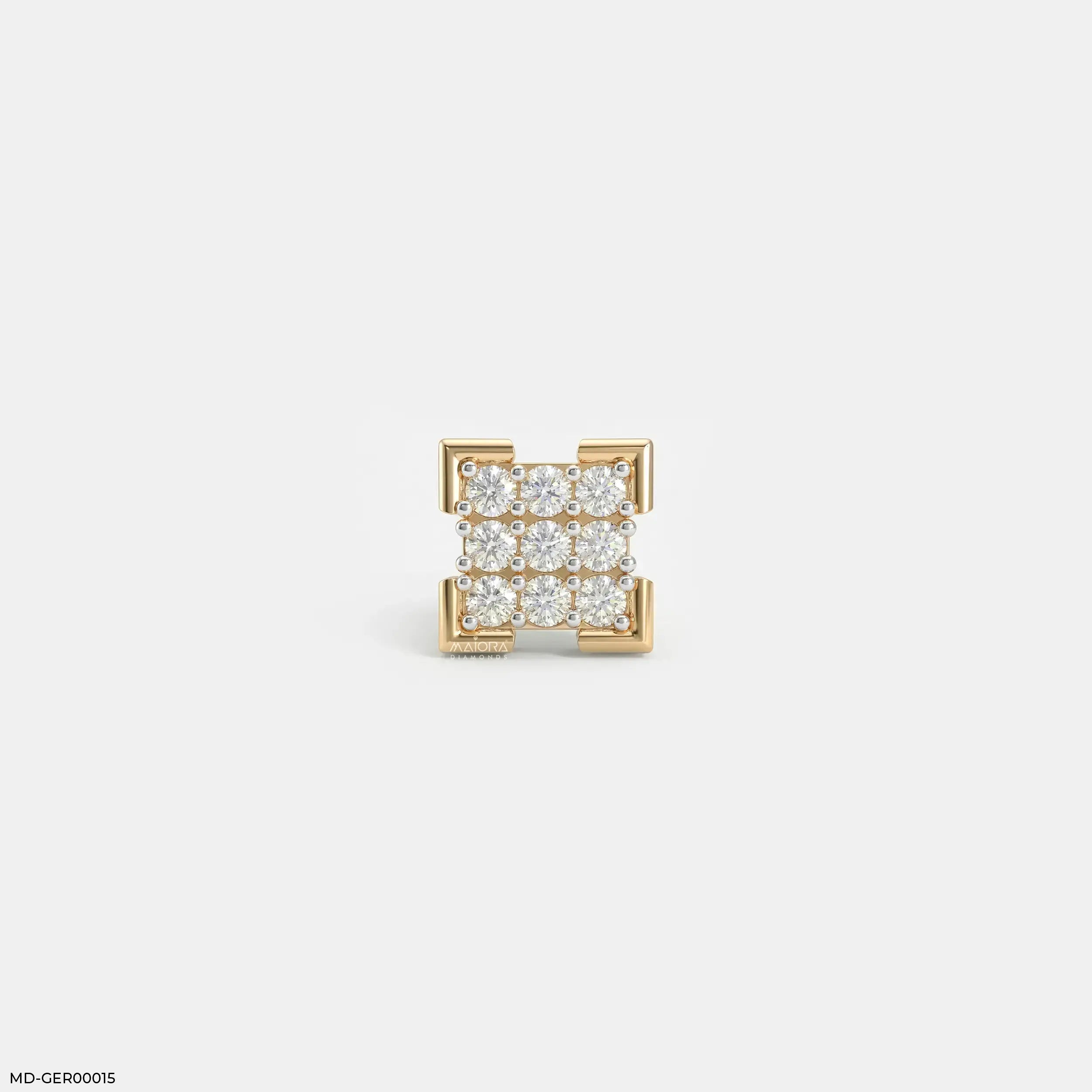 Knight Shine Diamond Mens Stud Earring 9K Yellow Gold