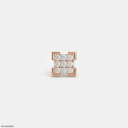 Knight Shine Diamond Mens Stud Earring 9K Rose Gold