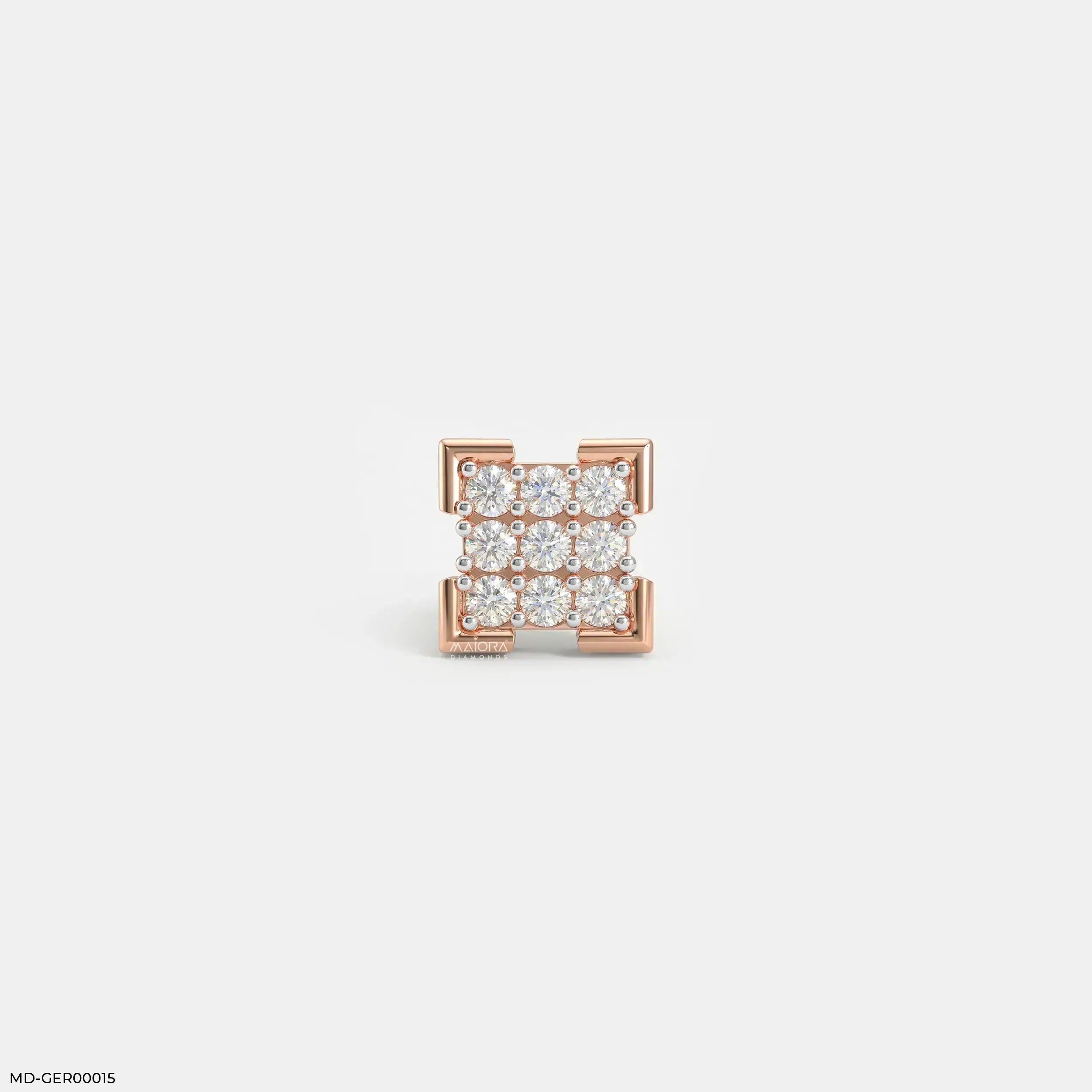 Knight Shine Diamond Mens Stud Earring Platinum 950