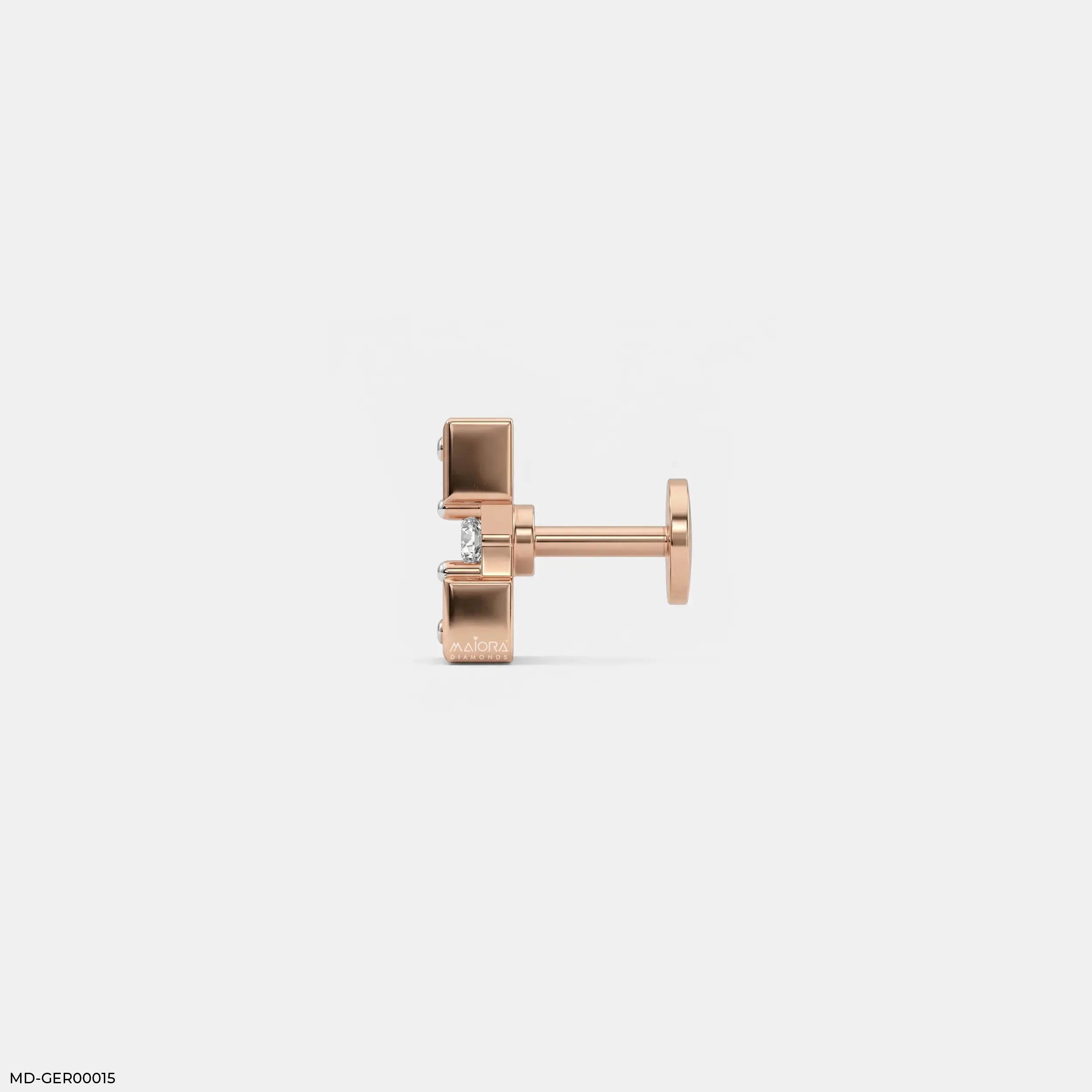 Knight Shine Diamond Mens Stud Earring Platinum 950