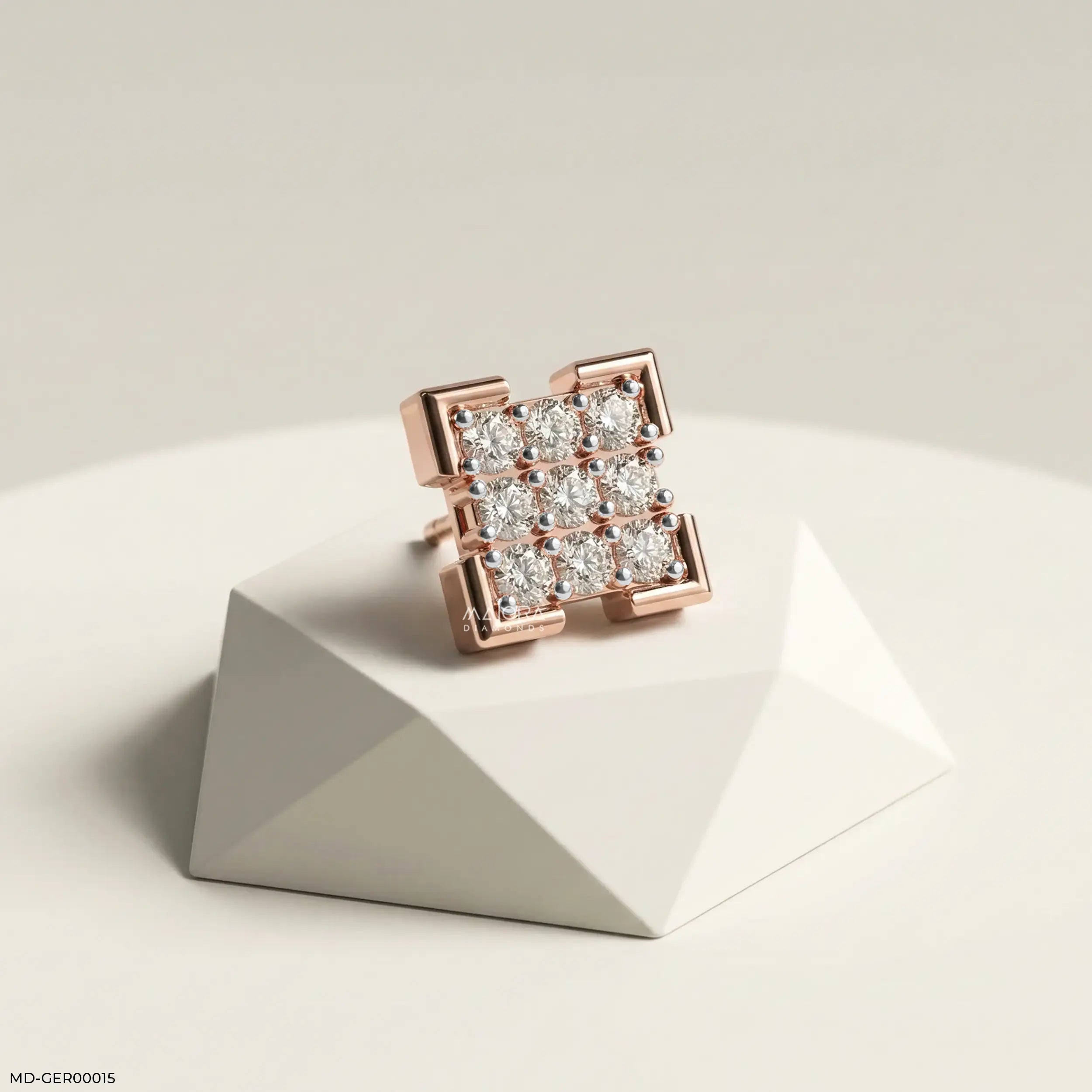Knight Shine Diamond Mens Stud Earring Platinum 950