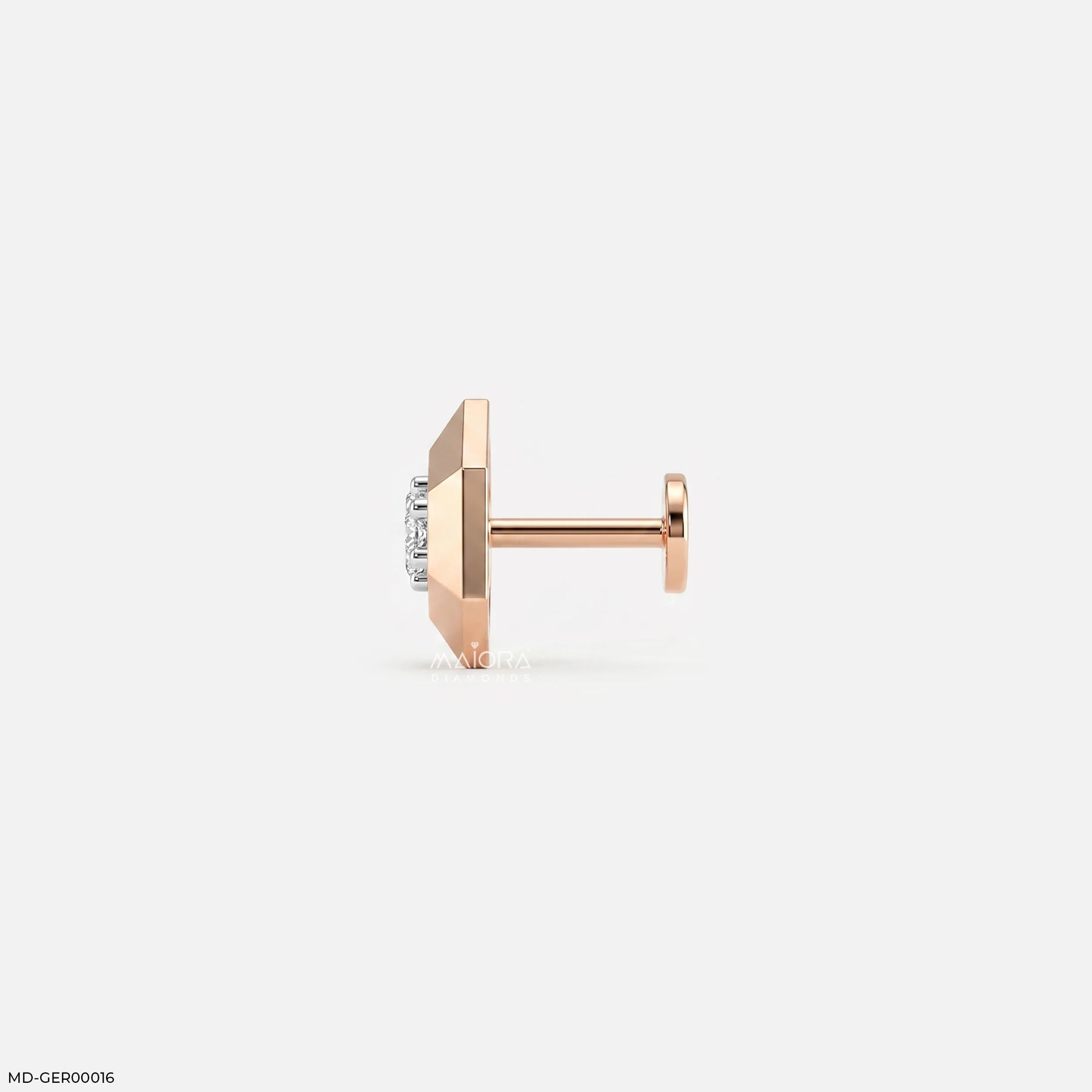 Imperial Hexa Diamond Mens Stud Earring Platinum 950