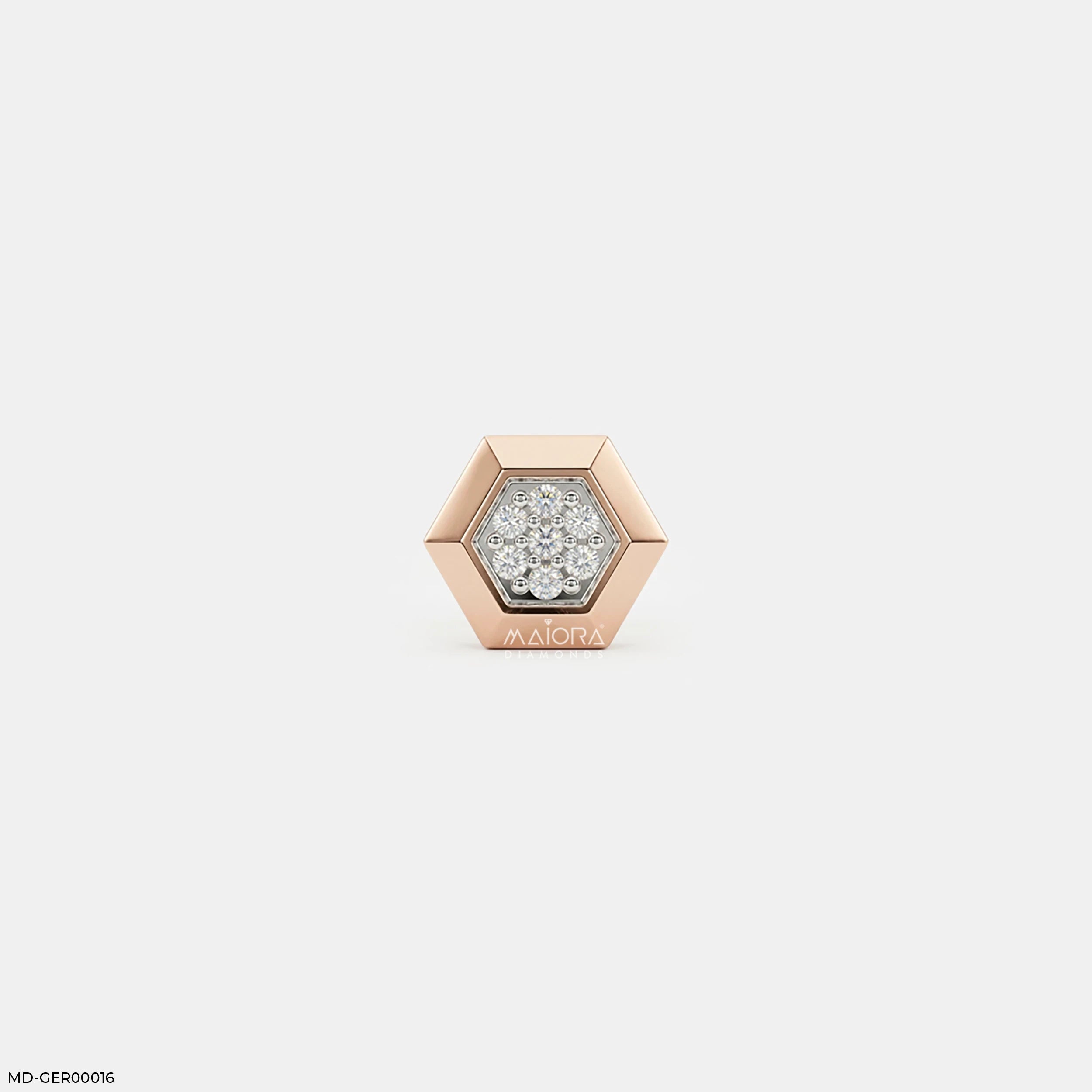 Imperial Hexa Diamond Mens Stud Earring 9K Yellow Gold