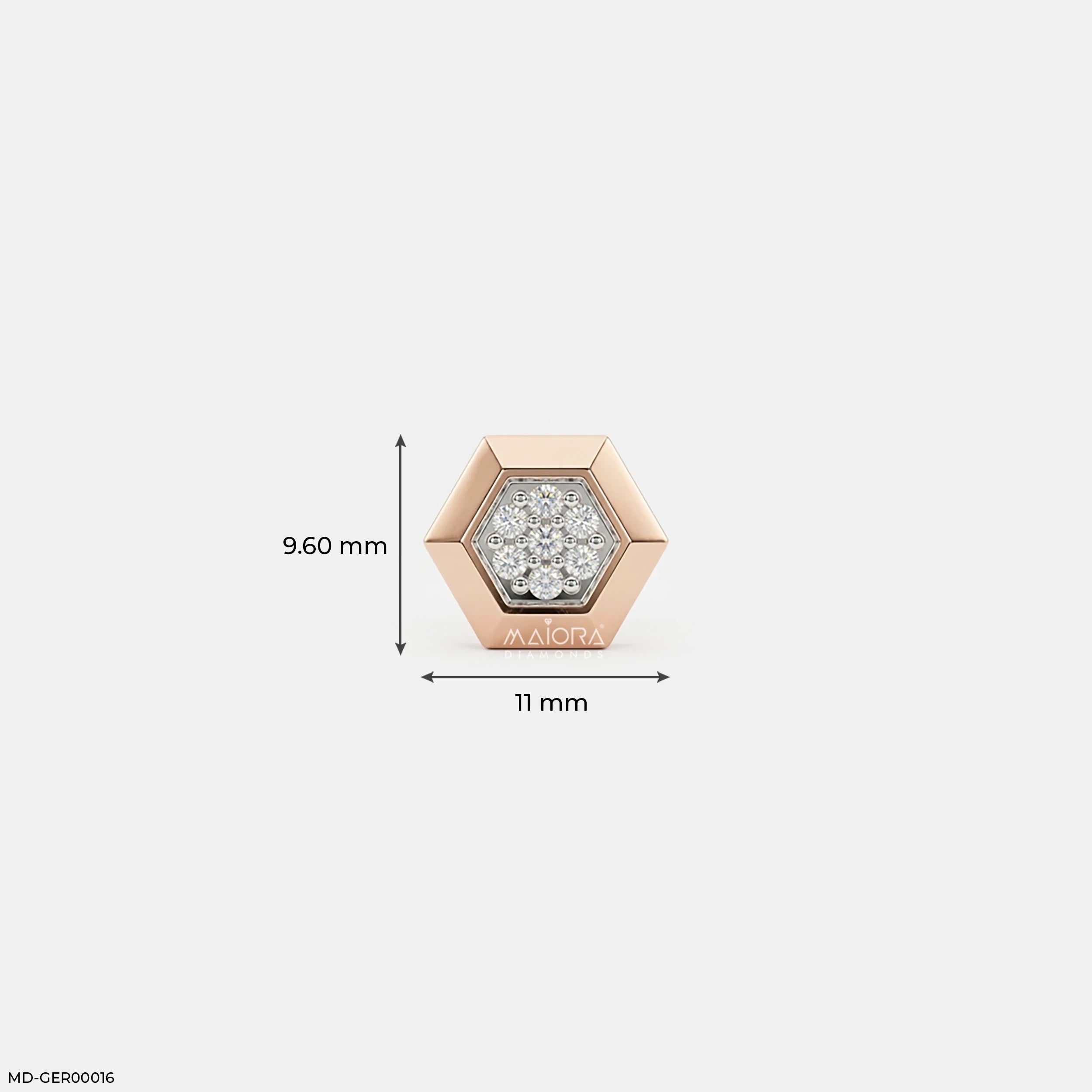 Imperial Hexa Diamond Mens Stud Earring 9K Yellow Gold