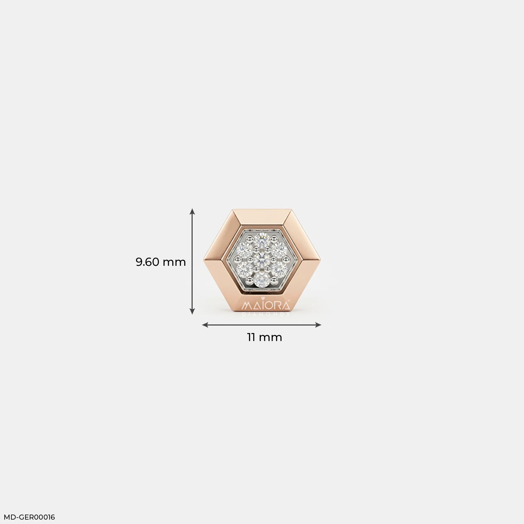 Imperial Hexa Diamond Mens Stud Earring Platinum 950