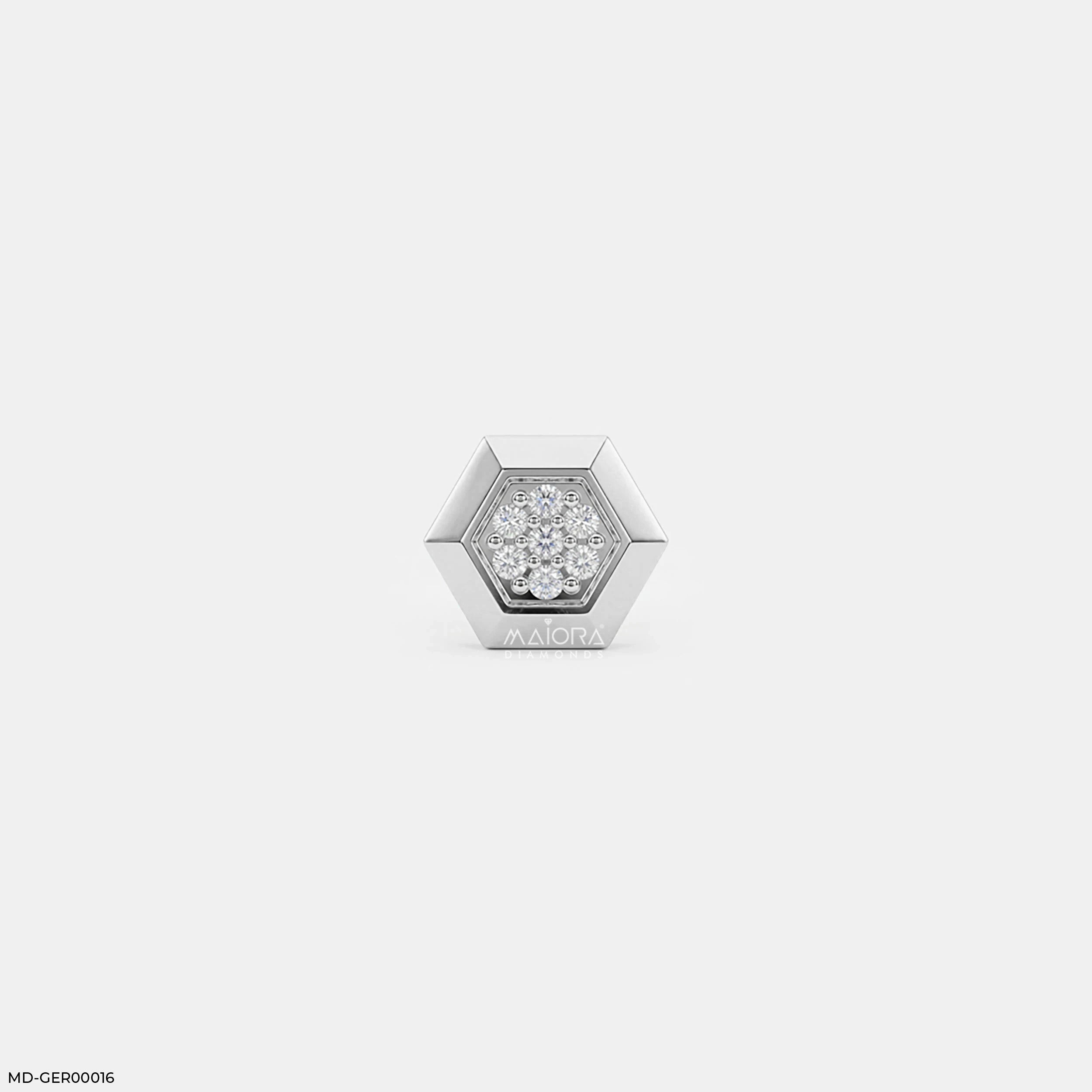 Imperial Hexa Diamond Mens Stud Earring 9K Yellow Gold