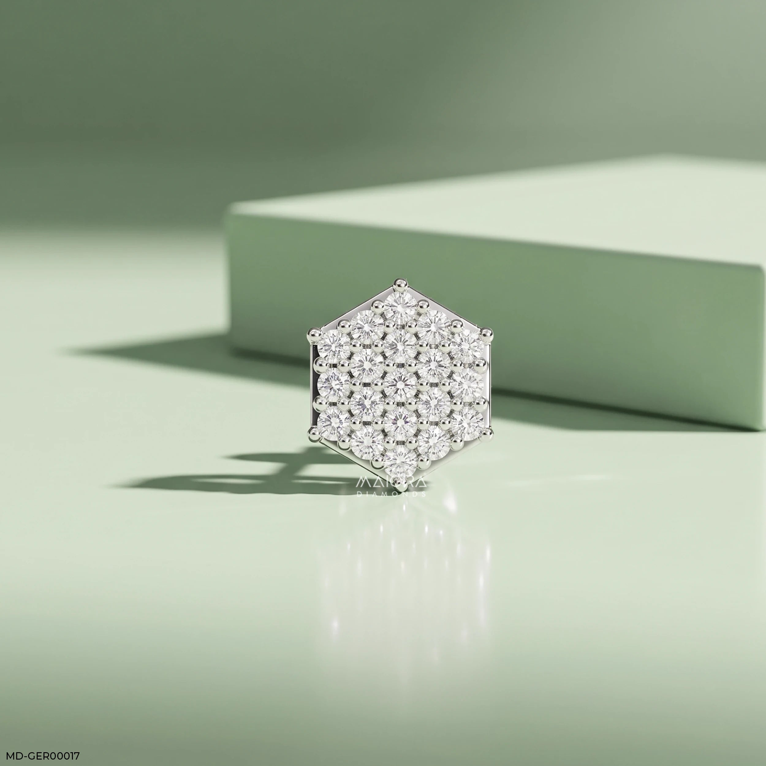 Monarch Hexa Diamond Mens Stud Earring 9K Yellow Gold