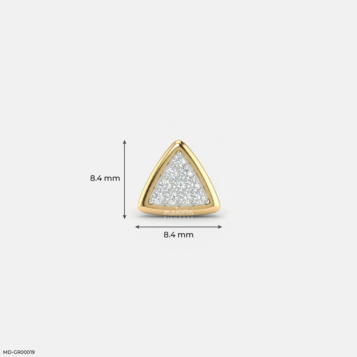 Triangle Frame Diamond Mens Stud
