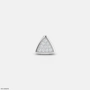 Triangle Frame Diamond Mens Stud Earring 14K White Gold