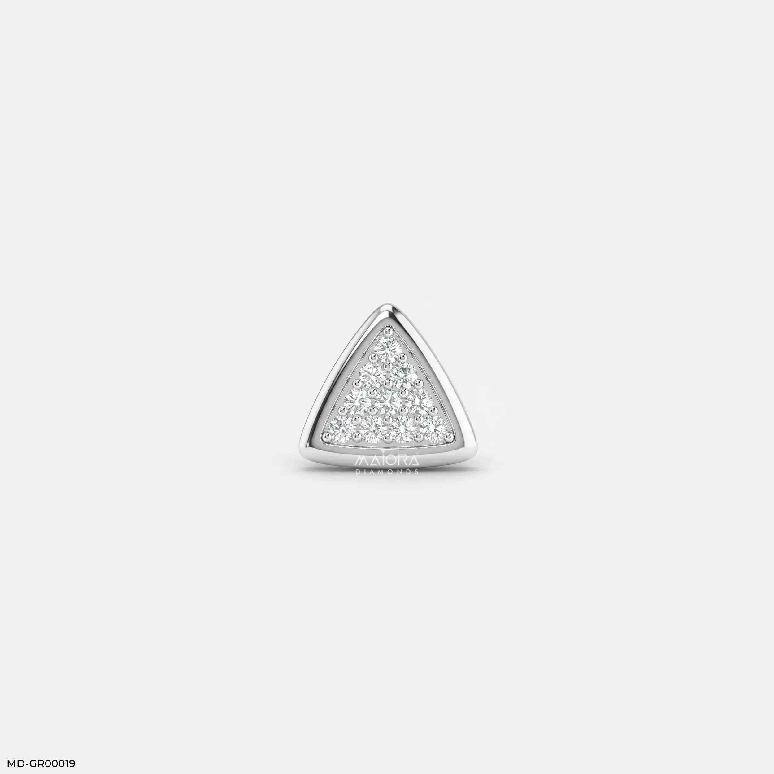 Triangle Frame Diamond Mens Stud Earring 14K Rose Gold