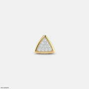 Triangle Frame Diamond Mens Stud Earring 18K Yellow Gold