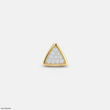 Triangle Frame Diamond Mens Stud Earring 18K White Gold