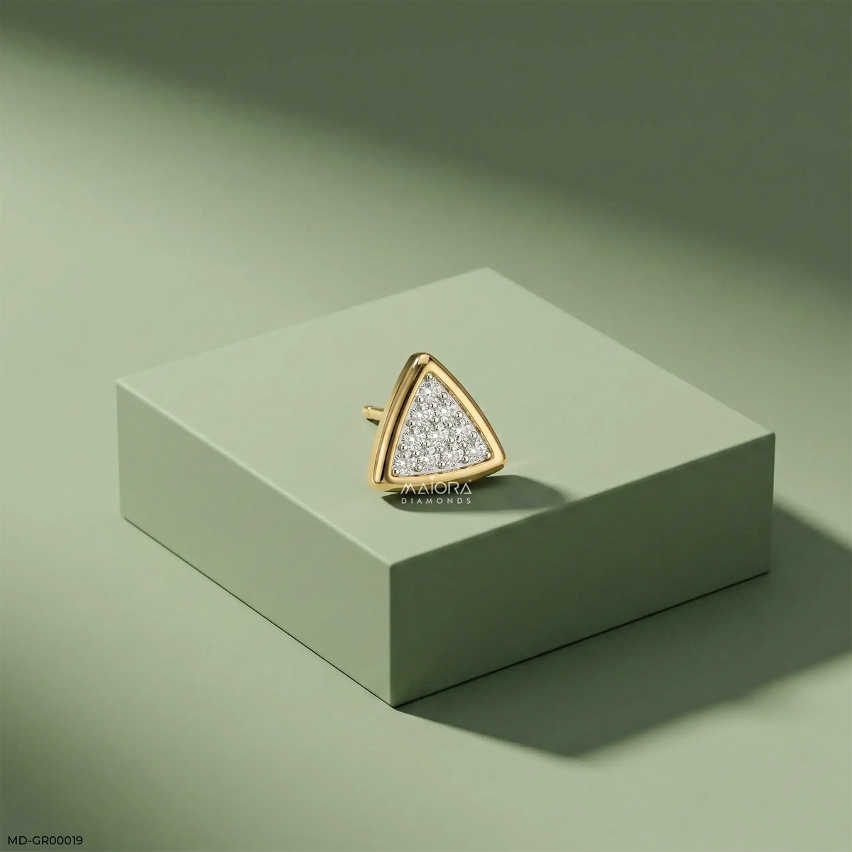 Triangle Frame Diamond Mens Stud