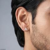 Trigon Glow Diamond Mens Stud Earring Platinum 950