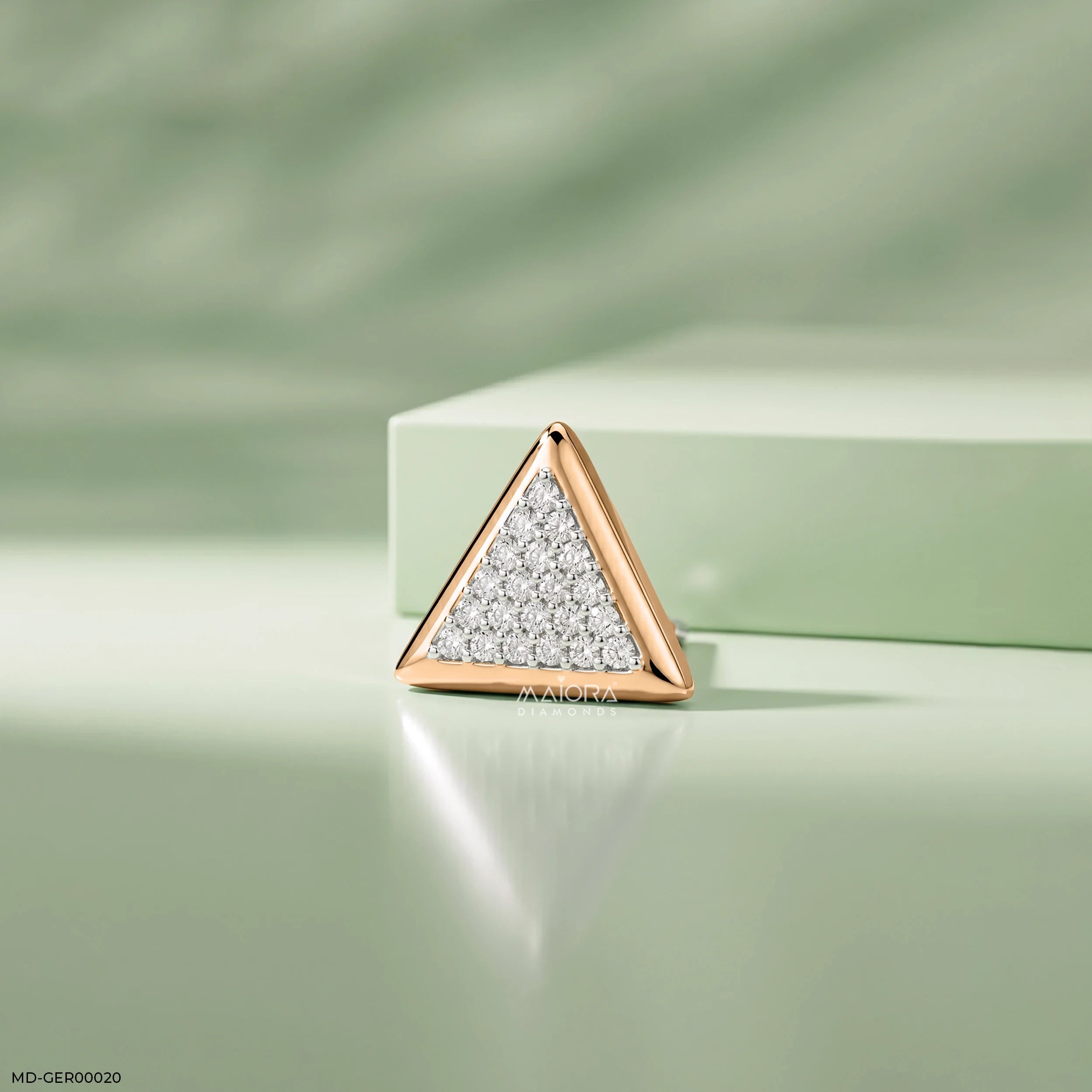 Trigon Glow Diamond Mens Stud Earring 9K Yellow Gold